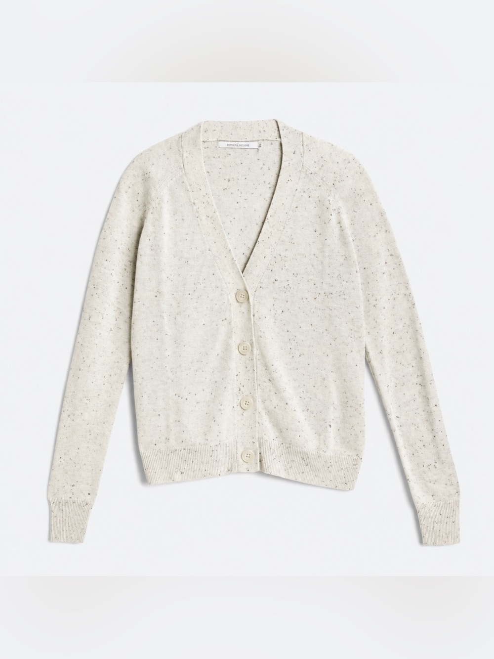 Heathered, Solid V-Neck Cardigan - Grey